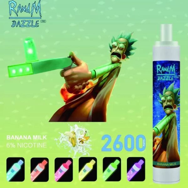 RandM Dazzle Pro RGB Glowing Disposable Vape 2600 PuffsRandM Dazzle Pro